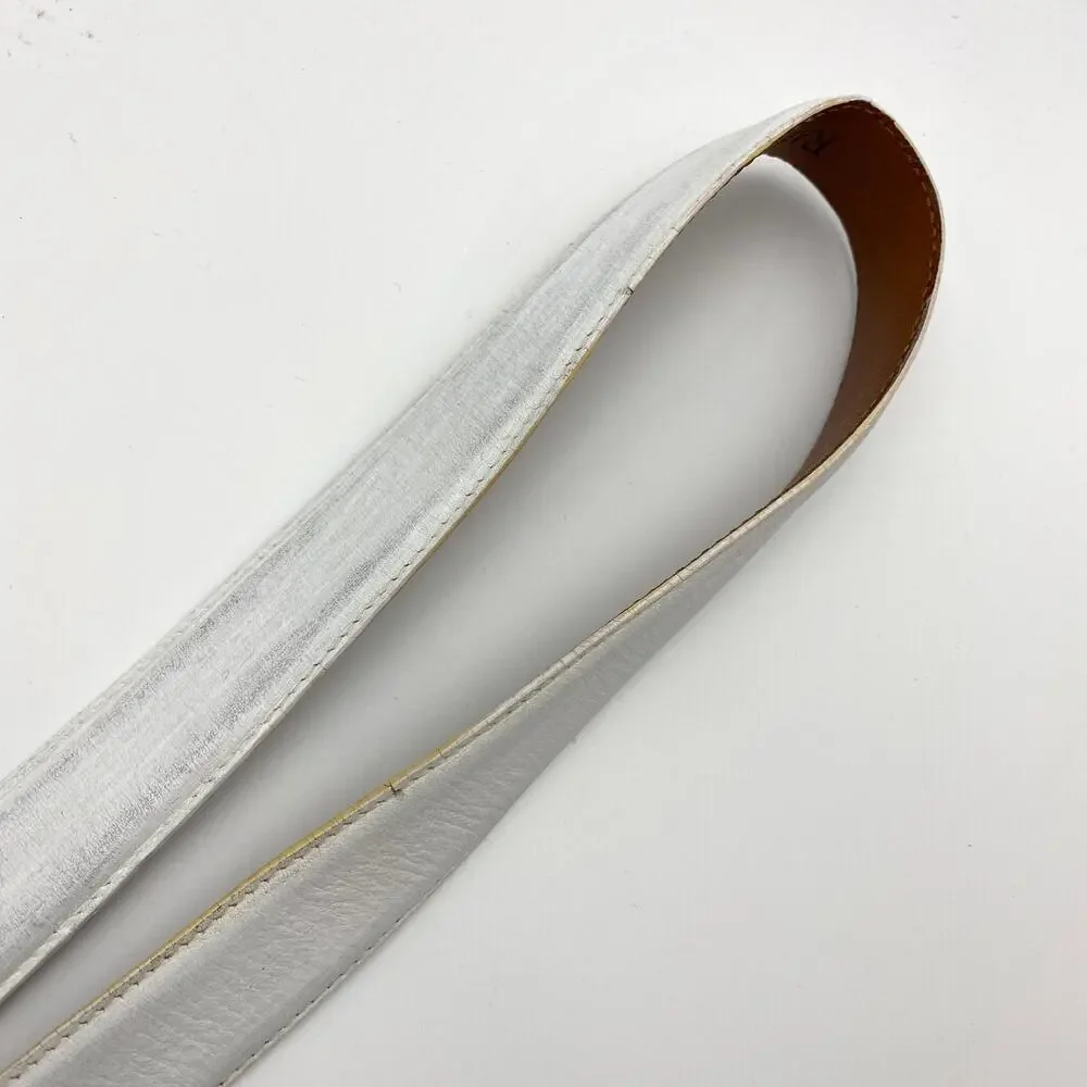 Ralph Lauren Vintage White Leather Belt Monogram Logo